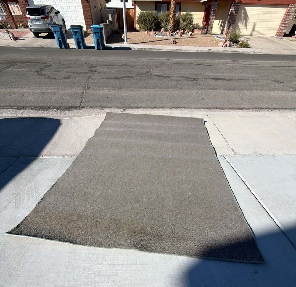 Gray Area Rug Carpet Remnant 9ft x 6ft